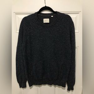 Billy Reid Navy Blue Mens Weave Sweater